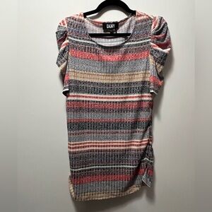 DKNY‎ Multicolor Textured Knit Short Sleeve Top – Size L